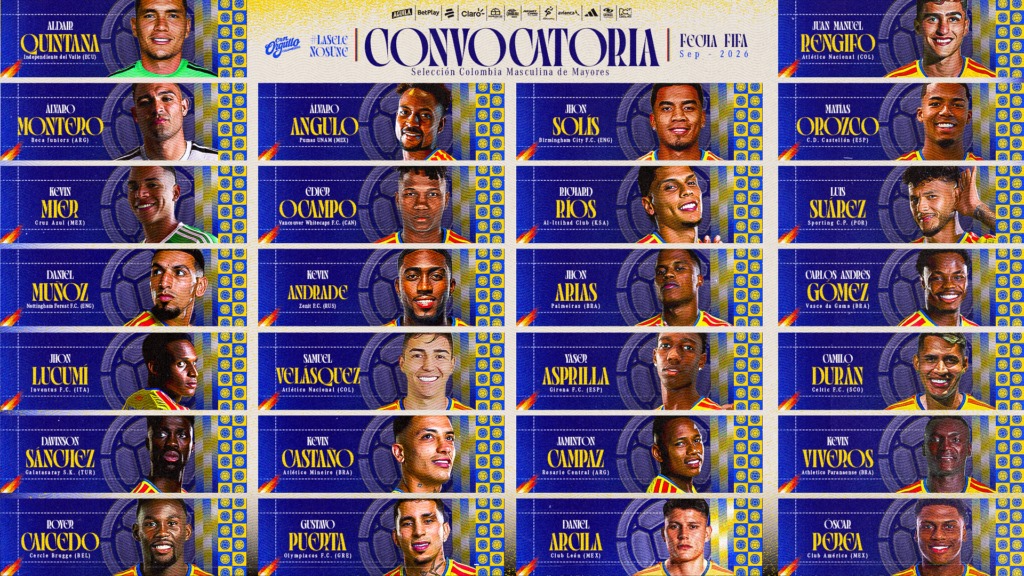 Convocatoria de la Selección Colombia para amistosos de Fecha FIFA